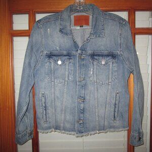 Lucky Brand The Tomboy Trucker Jean Jacket Women's Large Distressed